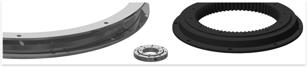 Turntable and Slewing Ring bearings utilize one to three rows of balls or rollers in order to provide smooth rotation even under extremely large loads.